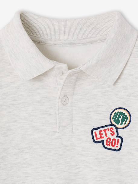 Polo sweatshirt for boys marl grey - vertbaudet enfant 