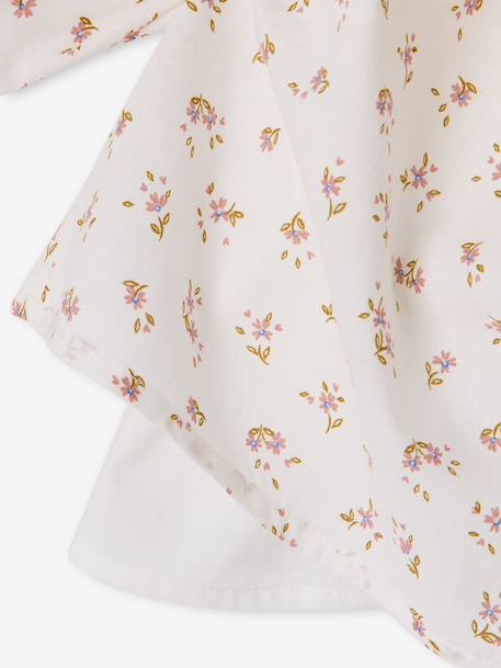 Blouse fille manches smockées ivoire+vanille+vert sauge - vertbaudet enfant 