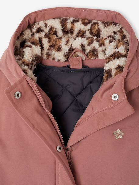 3-in-1 detachable parka for girls blush+navy blue - vertbaudet enfant 