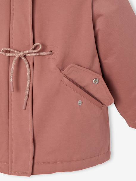 3-in-1 detachable parka for girls blush+navy blue - vertbaudet enfant 