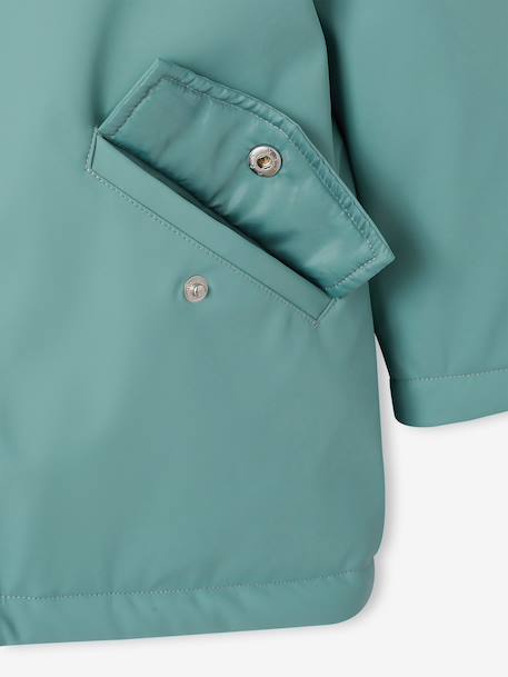 Raincoat with Sherpa Lining for Girls anthracite+green+indigo+mauve+multicoloured - vertbaudet enfant 