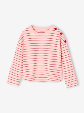 -Striped long-sleeved T-shirt for girls