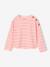 Striped long-sleeved T-shirt for girls navy blue+sweet pink - vertbaudet enfant 