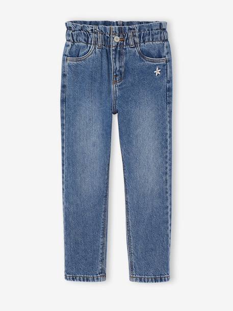 Paperbag trousers for girls deep blue+medium blue - vertbaudet enfant 