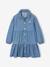 Lightweight Denim Dress for Girls denim grey+medium blue - vertbaudet enfant 
