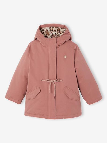 3-in-1 detachable parka for girls blush+navy blue - vertbaudet enfant 
