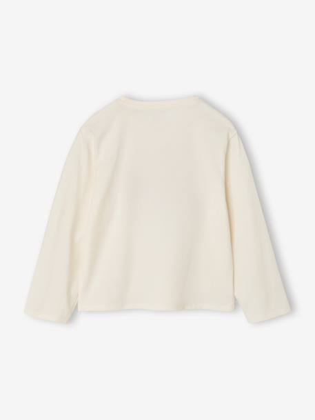 Long-sleeved T-shirt for girls ecru+rosy - vertbaudet enfant 