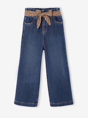 Girls-Wide-leg paperbag jeans for girls