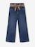 Wide-leg paperbag jeans for girls deep blue+medium blue - vertbaudet enfant 