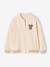 Sweat style teddy fille en molleton beige+gris chiné+marine - vertbaudet enfant 