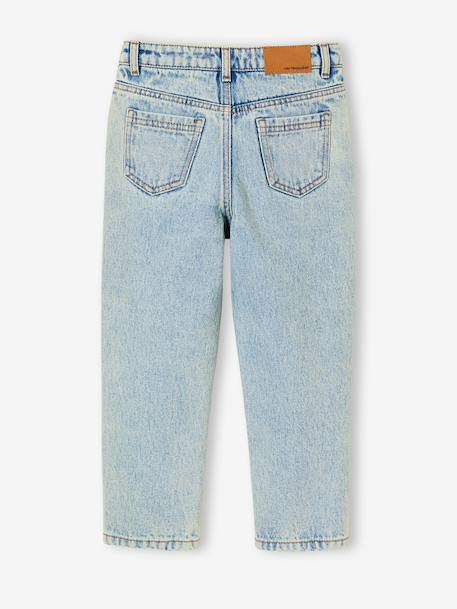 Girls' embroidered floral Mom jeans blue+light blue+medium blue - vertbaudet enfant 