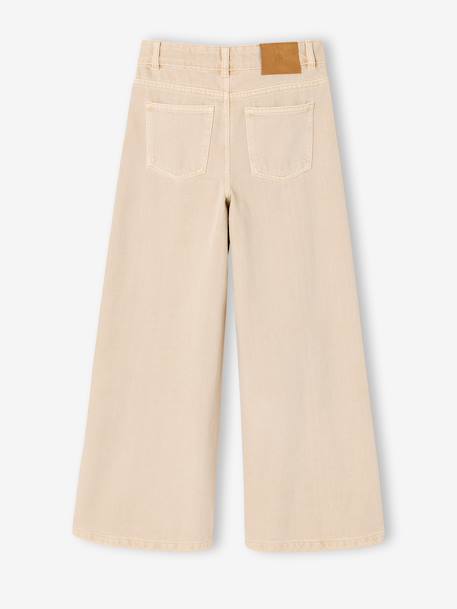 Wide-leg trousers for girls vanilla - vertbaudet enfant 