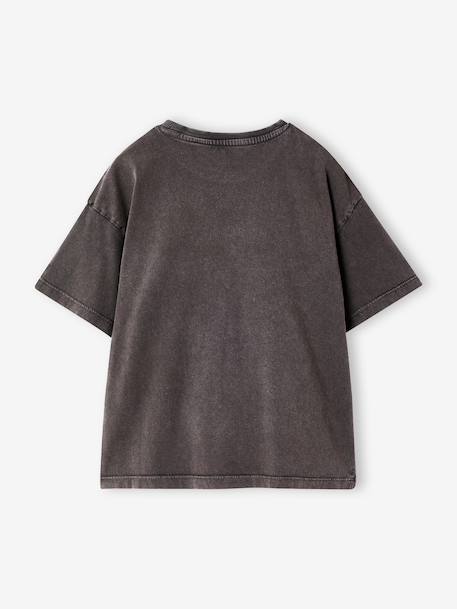 Short-sleeved T-shirt for girls anthracite+ecru - vertbaudet enfant 