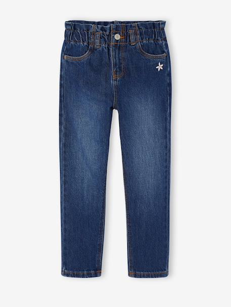 Paperbag trousers for girls deep blue+medium blue - vertbaudet enfant 