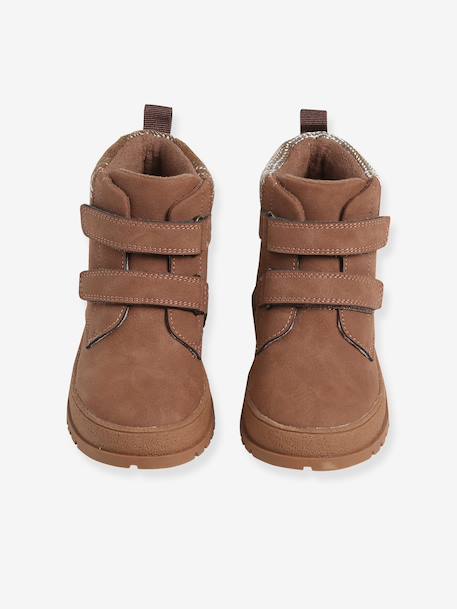 Boots garçon à scratchs marron - vertbaudet enfant 