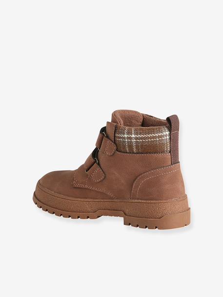 Touch-fastening boots for boys brown - vertbaudet enfant 