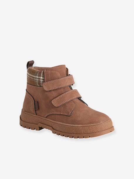 Touch-fastening boots for boys brown - vertbaudet enfant 