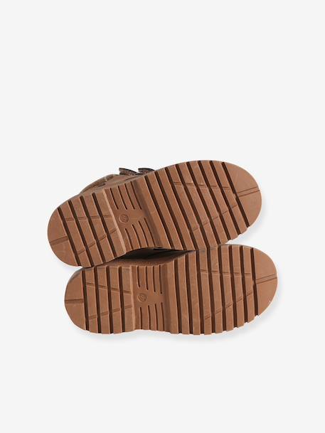 Boots garçon à scratchs marron - vertbaudet enfant 