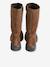 Boots fille en cuir zippées marron - vertbaudet enfant 