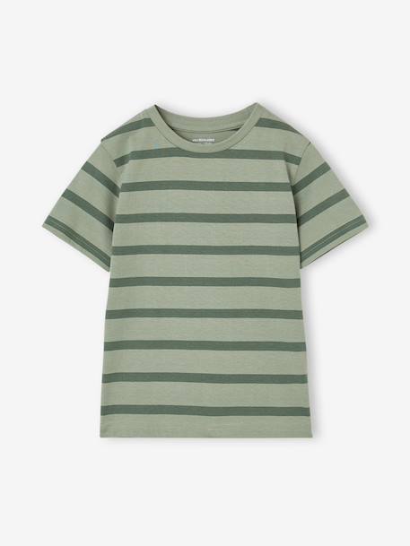 Pack of 3 short-sleeved t-shirts almond green+caramel+navy blue+pecan nut+petrol blue+sage green - vertbaudet enfant 