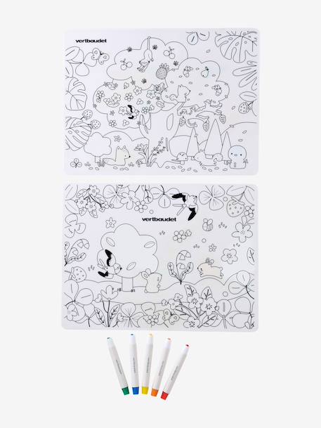 Colouring mat set + felt-tip pens white - vertbaudet enfant 