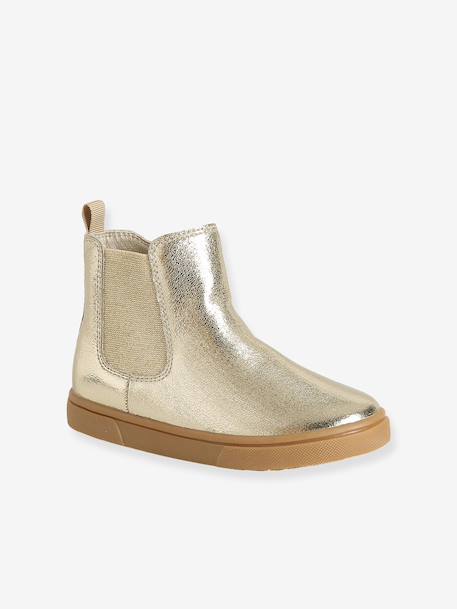 Zip-up boots for girls gold - vertbaudet enfant 