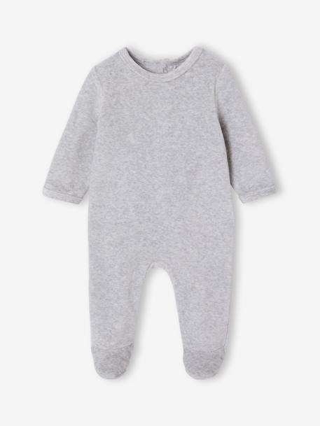 Pack of 3 baby sleepsuits with back opening marl beige+marl grey+sage green - vertbaudet enfant 