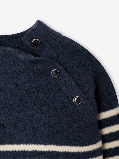 Jumper for girls ecru+navy blue - vertbaudet enfant 