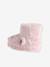 Chaussons montants fausse fourrure enfant beige imprimé+rose - vertbaudet enfant 