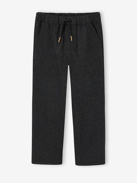 Straight-leg trousers for boys anthracite - vertbaudet enfant 