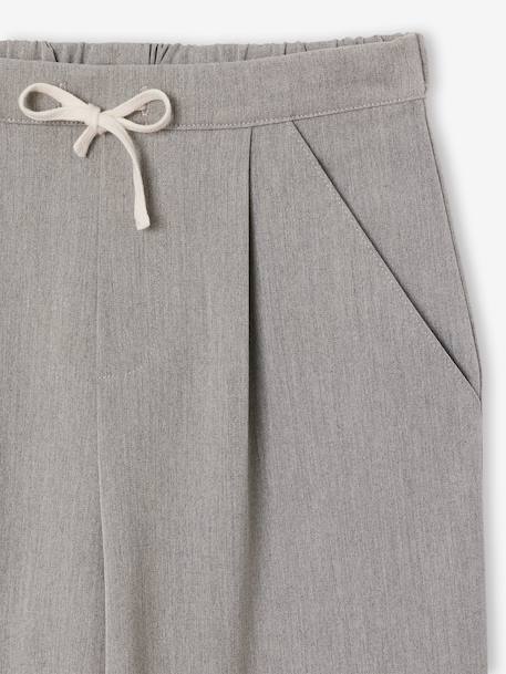 Tailored trousers for girls marl grey+navy blue - vertbaudet enfant 