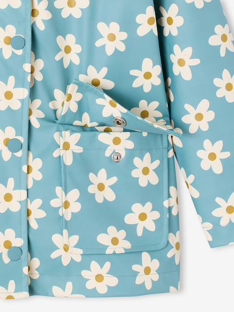 Ciré fille à capuche imprimé marine+multicolore+vanille+vert - vertbaudet enfant 