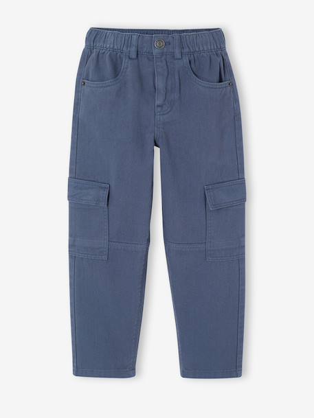 Cargo trousers for boys denim blue+olive - vertbaudet enfant 