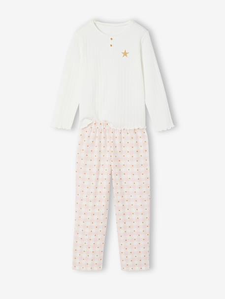Pyjama pantalon fille rose pâle - vertbaudet enfant 