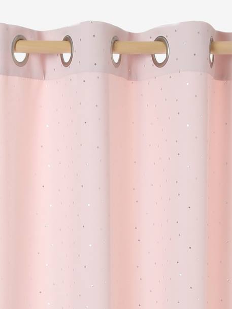 Opaque Curtain, Silver Stars Light Pink/Print - vertbaudet enfant 