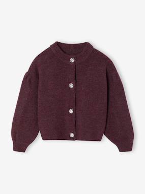 -Cardigan with jewel buttons for girls