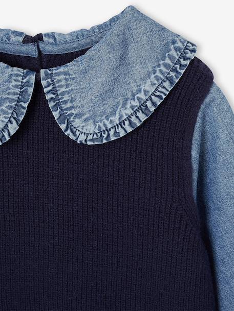 Pull col claudine marine+tomette - vertbaudet enfant 