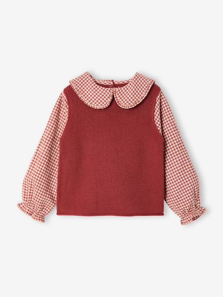 Pull col claudine marine+tomette - vertbaudet enfant 