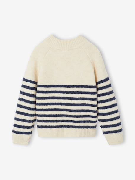 Jumper for girls ecru+navy blue - vertbaudet enfant 