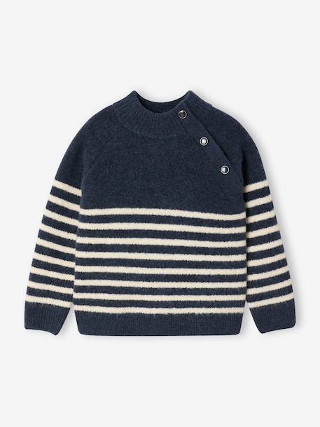 Jumper for girls ecru+navy blue - vertbaudet enfant 