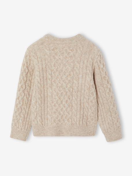 Long-sleeved cable knit jumper for boys marl beige - vertbaudet enfant 