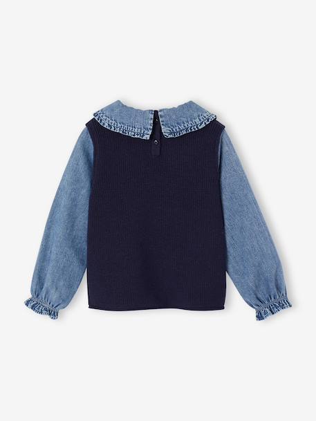 Pull col claudine marine+tomette - vertbaudet enfant 