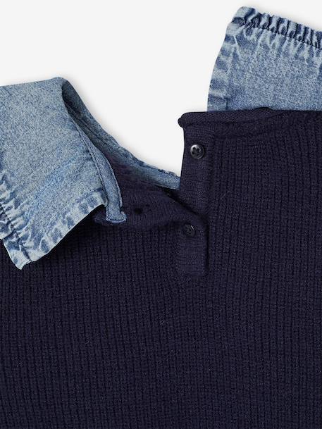 Pull col claudine marine+tomette - vertbaudet enfant 