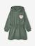 Short hooded dress for girls green+marl grey+navy blue - vertbaudet enfant 