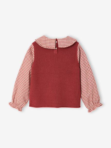 2-in-1 jumper for girls navy blue+tomato red - vertbaudet enfant 
