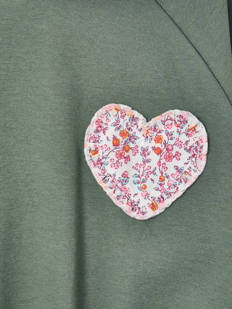 Robe courte à capuche fille gris chiné+marine+vert - vertbaudet enfant 