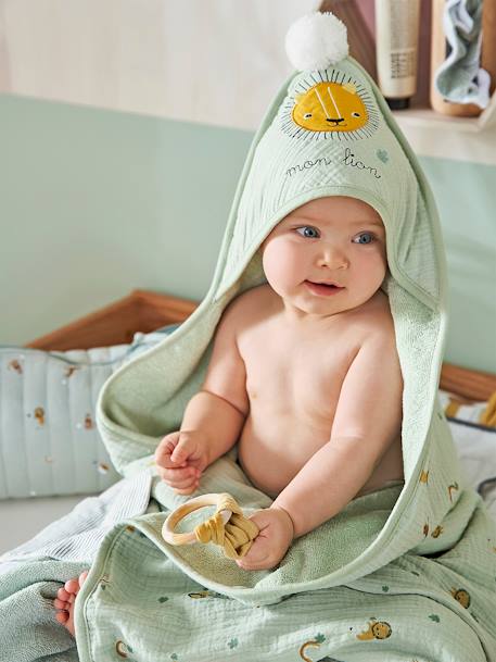 Cape de bain gaze de coton TANZANIE VERT - vertbaudet enfant 