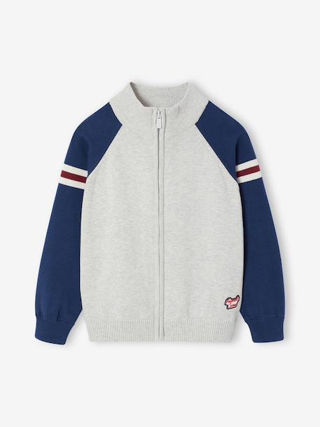 Gilet zippé col montant enfant garçon gris chiné - vertbaudet enfant 