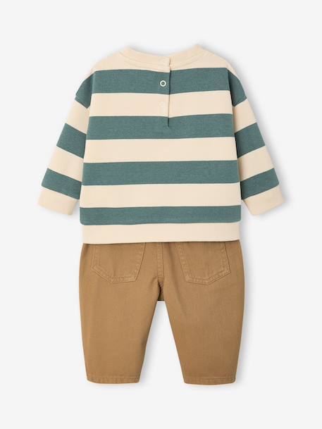 Set sweatshirt and trousers for baby emerald green - vertbaudet enfant 
