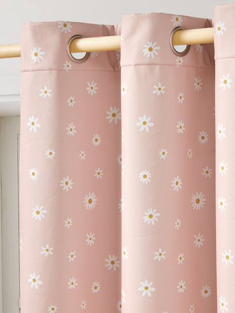 Rideau occultant thermique fleurs rose pâle - vertbaudet enfant 